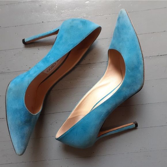 Jimmy Choo Romy 100 Suede Heels - Picture 12 of 16